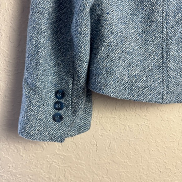 LL Bean Womens Wool Blend Twill Blazer Jacket in Blue - Picture 6 of 7